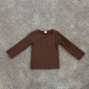 H&M Chocolate Brown Long Sleeve Kids Tee